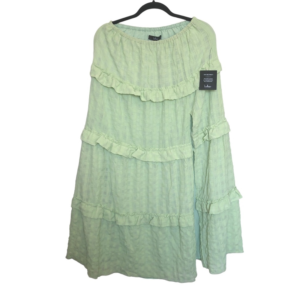 Lulu’s Summer Sophisticate Lime Green Tie-Strap Two-Piece Maxi Dress Siz… - Picture 6 of 14